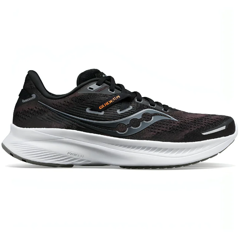 Camping hiking gear stars-Saucony Guide 16 WIDE FIT Mens Running Shoes - Black