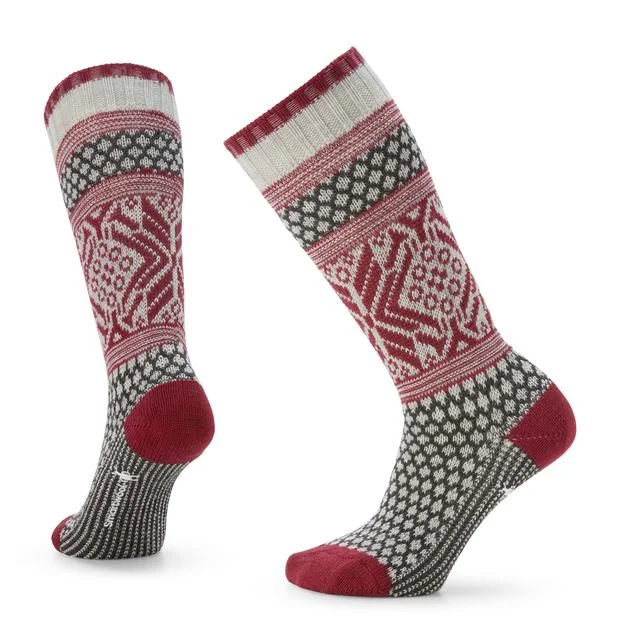 Camping hiking gear merit-Everyday Popcorn Snowflake Pattern Crew Socks