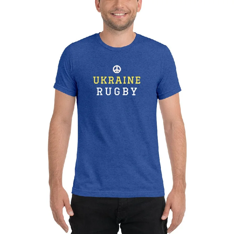 Camping hiking trail tie-Ukraine Rugby Blue Peace t-shirt