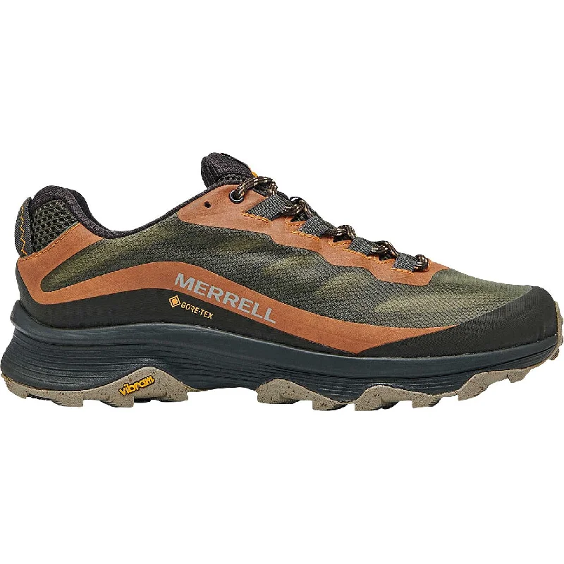 Camping hiking trail split-Merrell Moab Speed GORE-TEX Mens Walking Shoes - Green