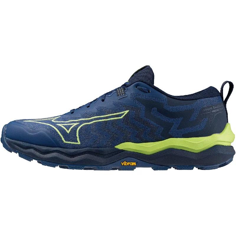 Camping hiking nature buzz-Mizuno Wave Daichi 8 Mens Trail Running Shoes - Blue