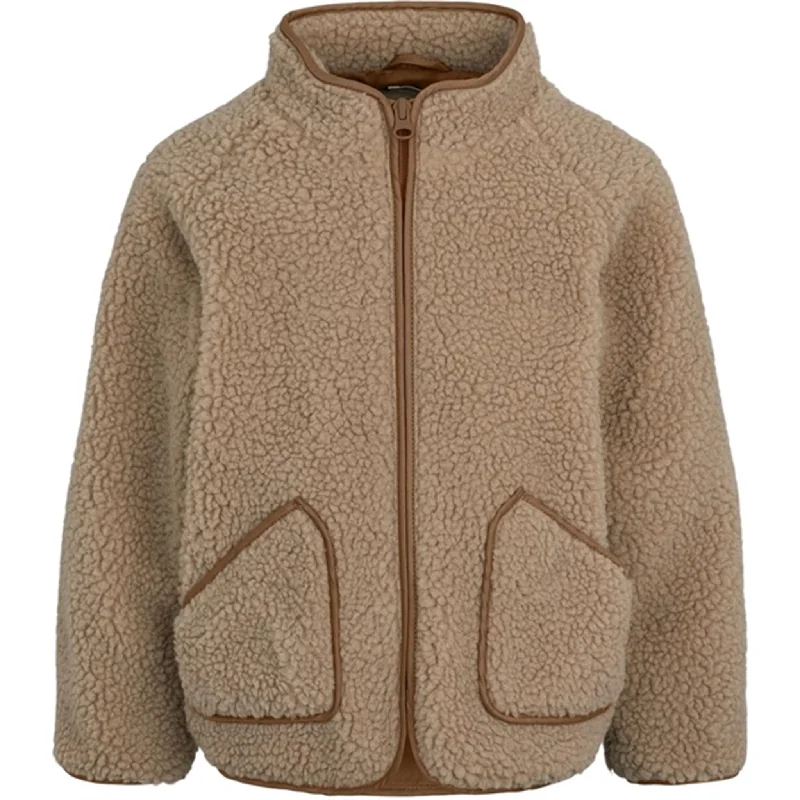 Camping hiking trail flow-MarMar Jerry Teddybear Fleece Jacket Sandstone