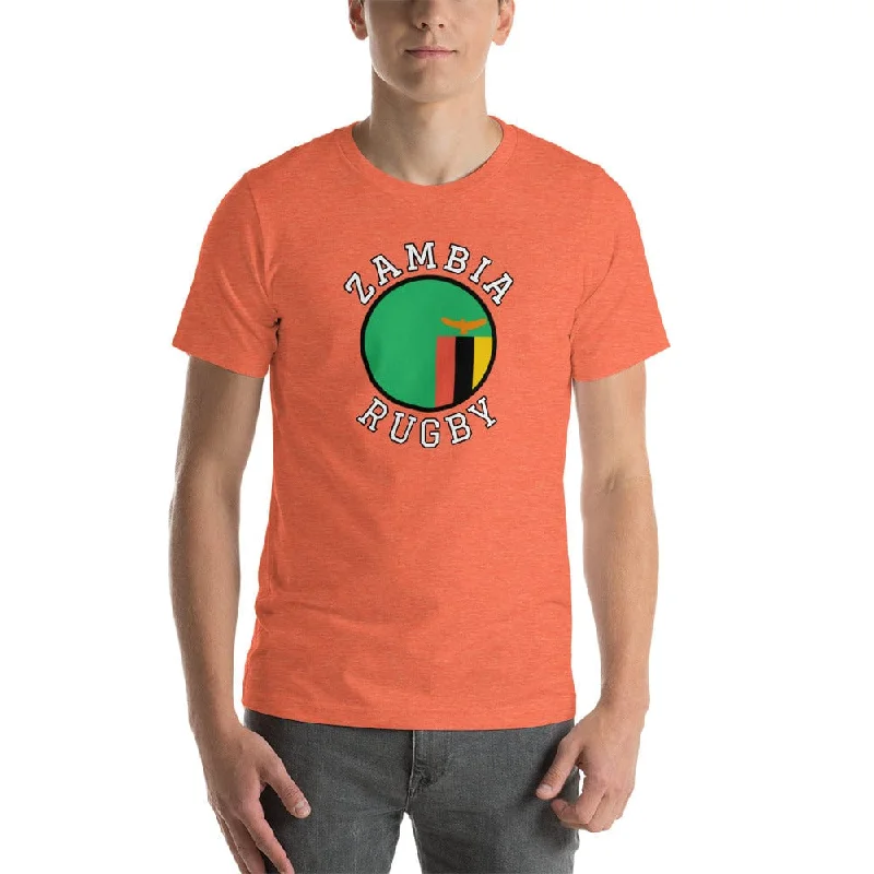 Camping hiking gear kick-Zambia Rugby Cotton T-shirt