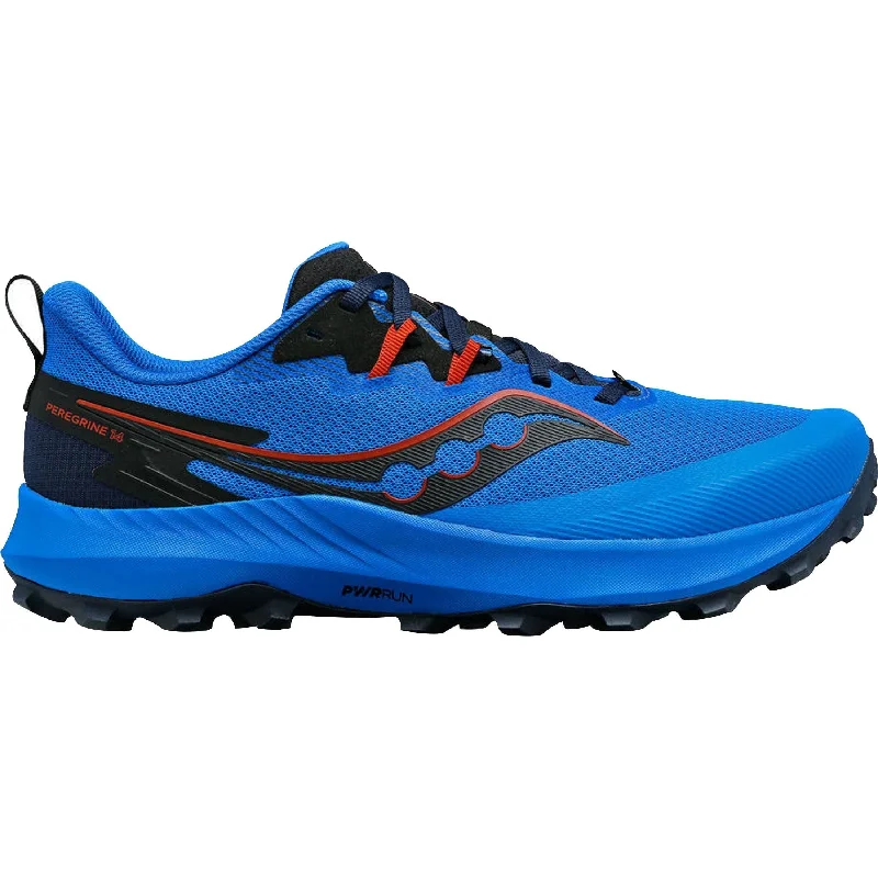 Camping hiking trail patch-Saucony Peregrine 14 Mens Trail Running Shoes - Blue