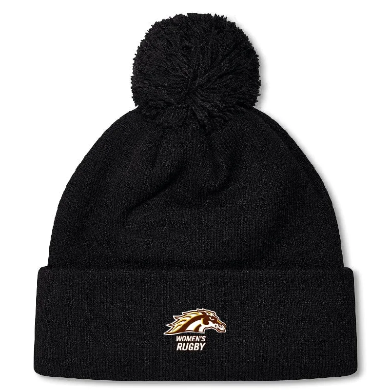 Camping hiking trail fog-Western Michigan University Women's Rugby Pom Pom Beanie by Canterbury