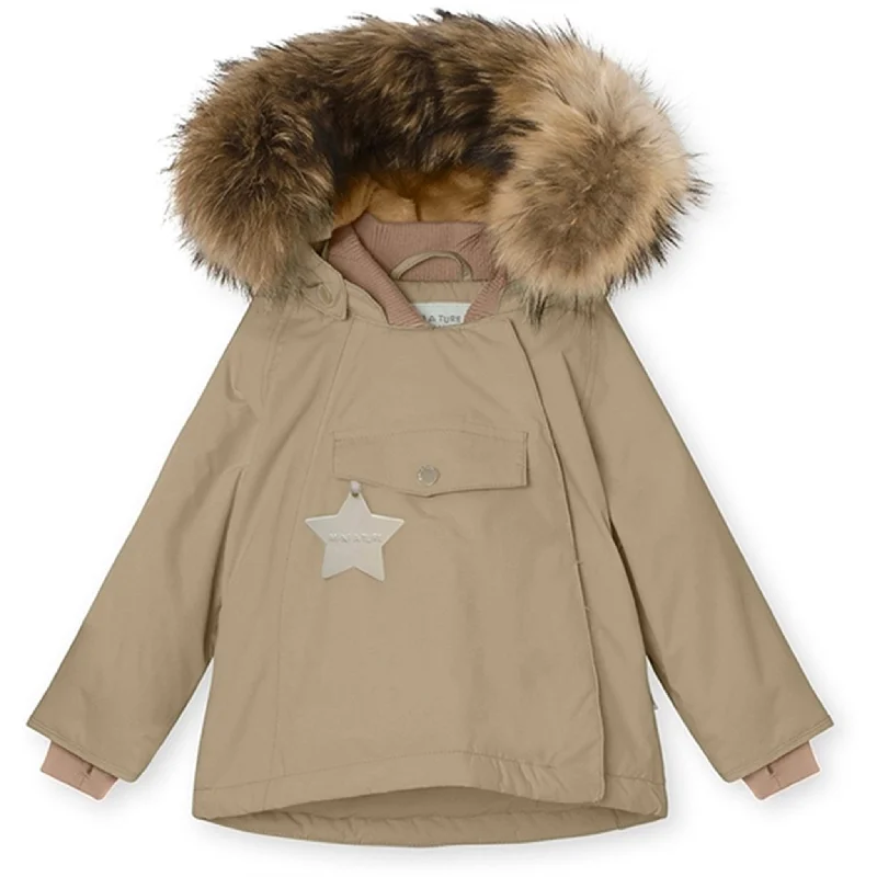 Camping hiking outdoor glow-MINI A TURE Wang Fleece Fur Winter Jacket Savannah Tan