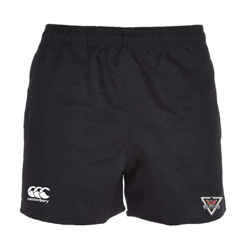 Camping hiking outdoor bloom-Rebels Rugby Canterbury Black Professional Polyester Pocketed Rugby Shorts