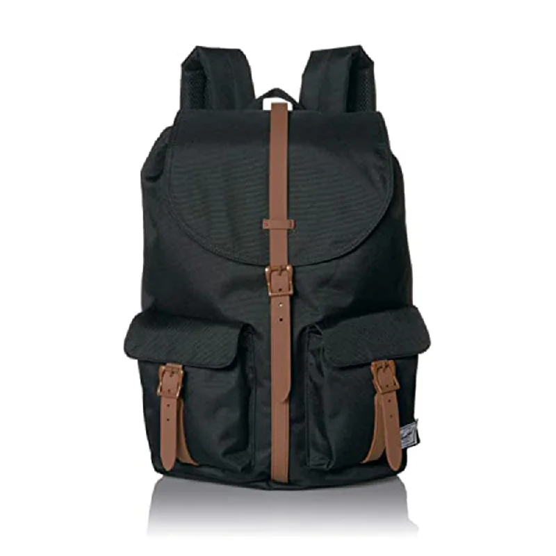 Camping hiking trail peace-Herschel Unisex Black/Saddle Brown Classic 20.5L Dawson Backpack - 10233-02462