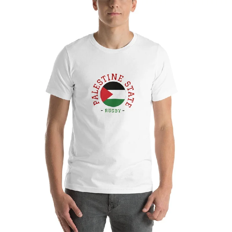 Camping hiking trail spell-Palestine State Rugby Cotton T-Shirt