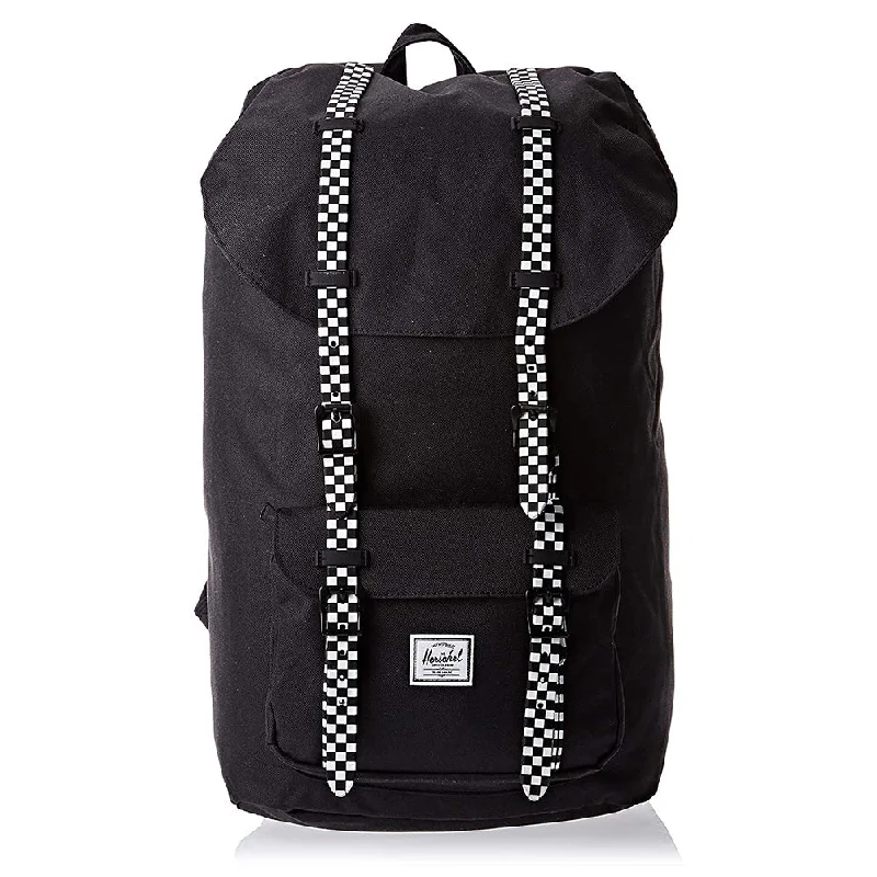 Camping hiking trail epics-Herschel Unisex Black/Checkerboard 25L Classic Laptop Backpack - 10014-02463