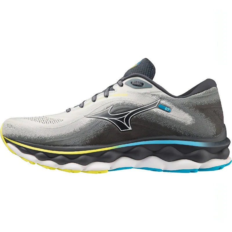 Camping hiking trail large-Mizuno Wave Sky 7 Mens Running Shoes - Grey