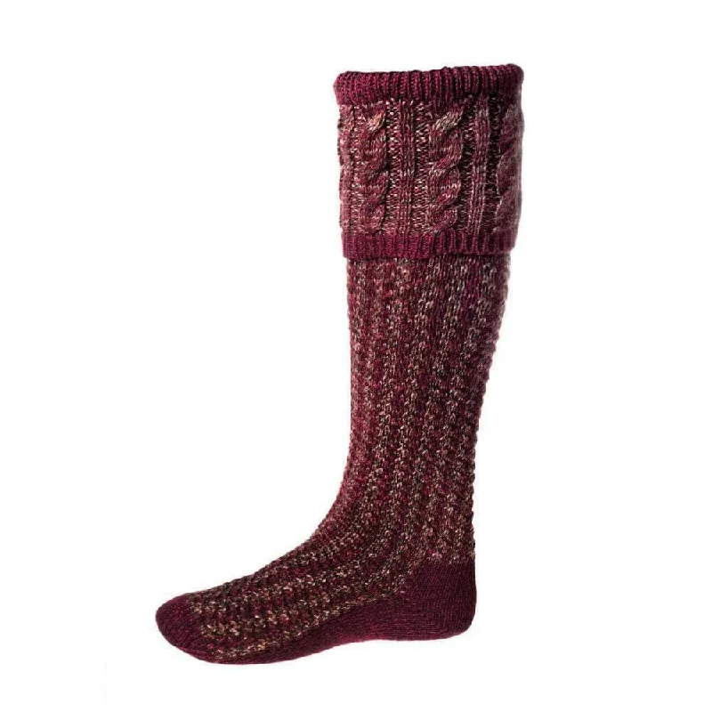 Camping hiking trail quiet-House of Cheviot Reiver Merino Socks - Merlot