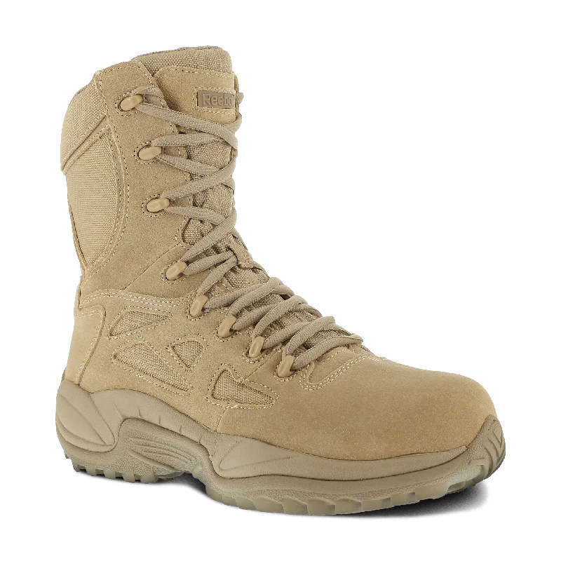 Camping hiking gear breeze-Reebok Men's Rapid Response RB 8" Stealth Boot with Side Zipper - RB8894