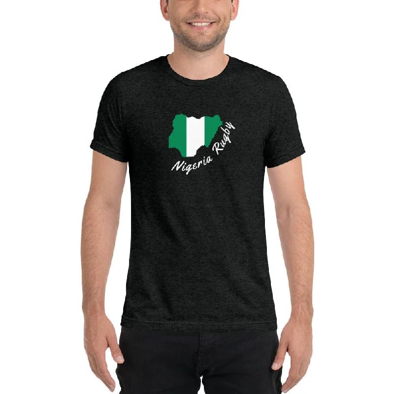 Camping hiking trail cut-Nigeria Rugby Flag T-shirt