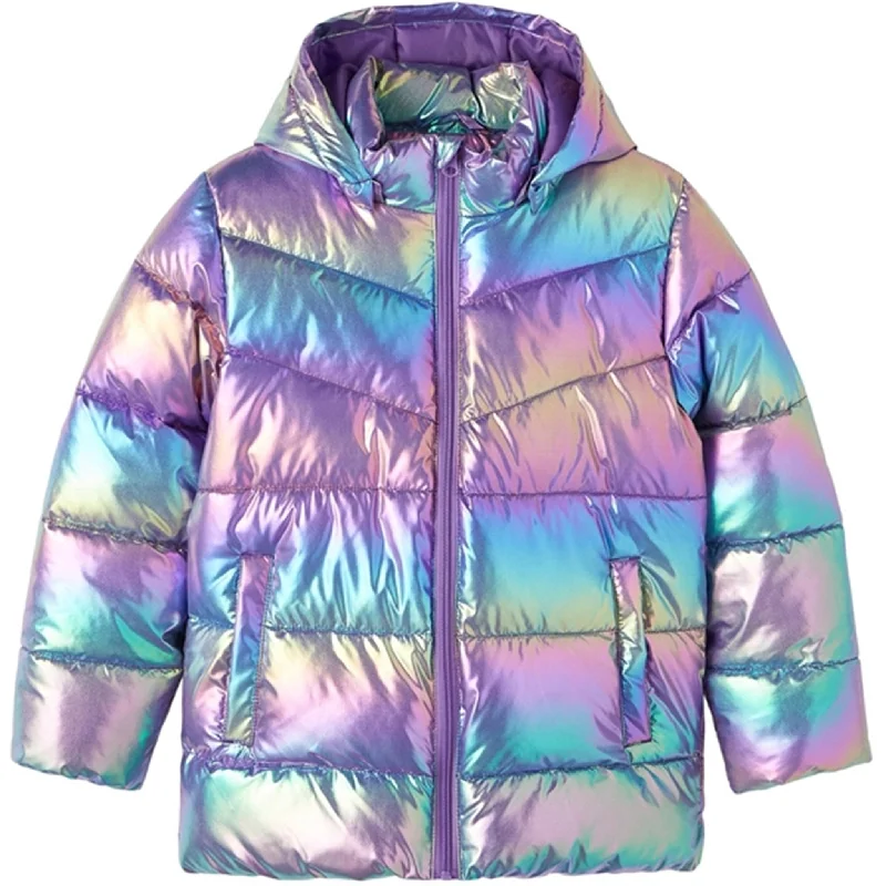 Camping hiking nature hoard-Name it Amethyst Orchid Molina Shiny Puffer Jacket