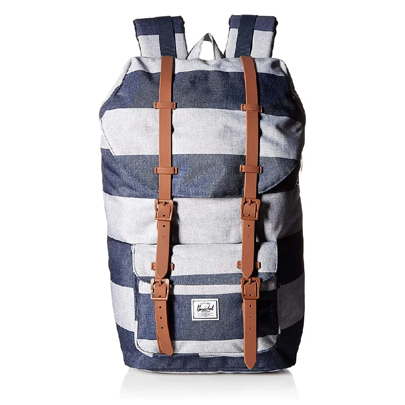 Camping hiking trail lure-Herschel Unisex Border Stripe/Saddle Brown 25L Classic Laptop Backpack - 10014-02461