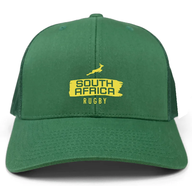 Camping hiking trail swell-Nations of Rugby South Africa Brush Stroke Retro Trucker Cap 24