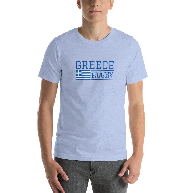 Camping hiking trail sweep-Greece Rugby Cotton T-Shirt