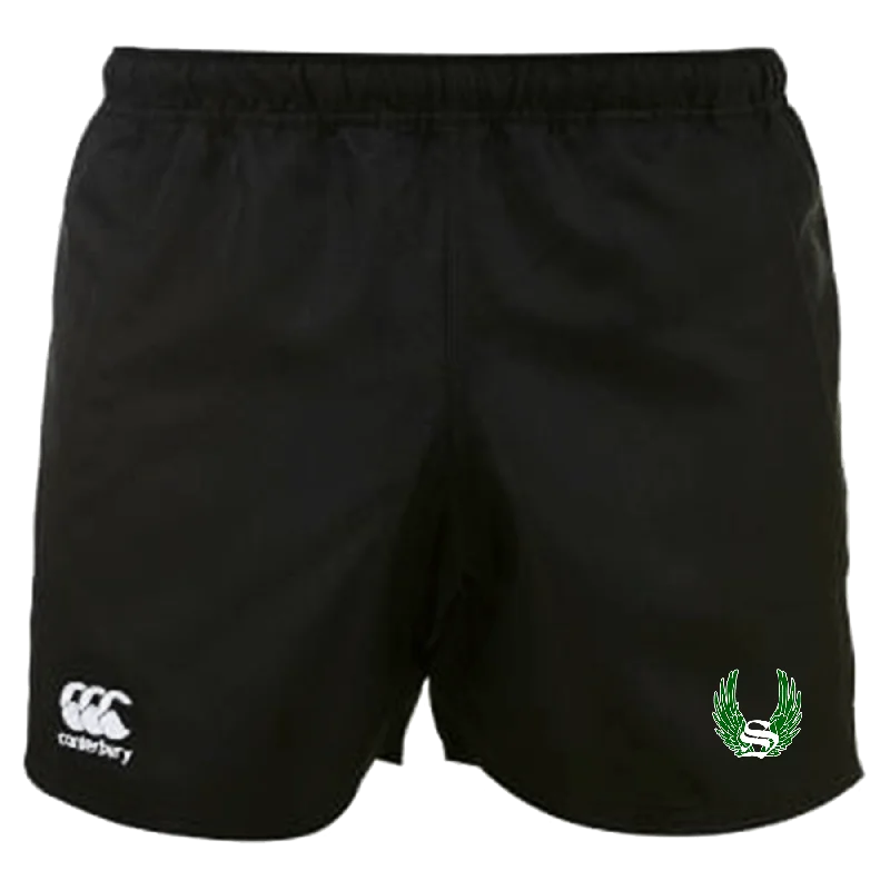 Camping hiking gear vibe-Sirens Canterbury Black Professional Polyester Pocketed Rugby Shorts