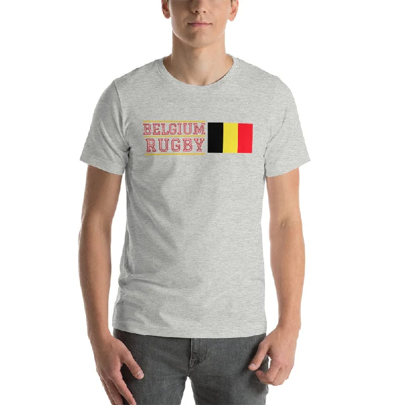 Camping hiking outdoor fire-Belgium Rugby Cotton T-Shirt