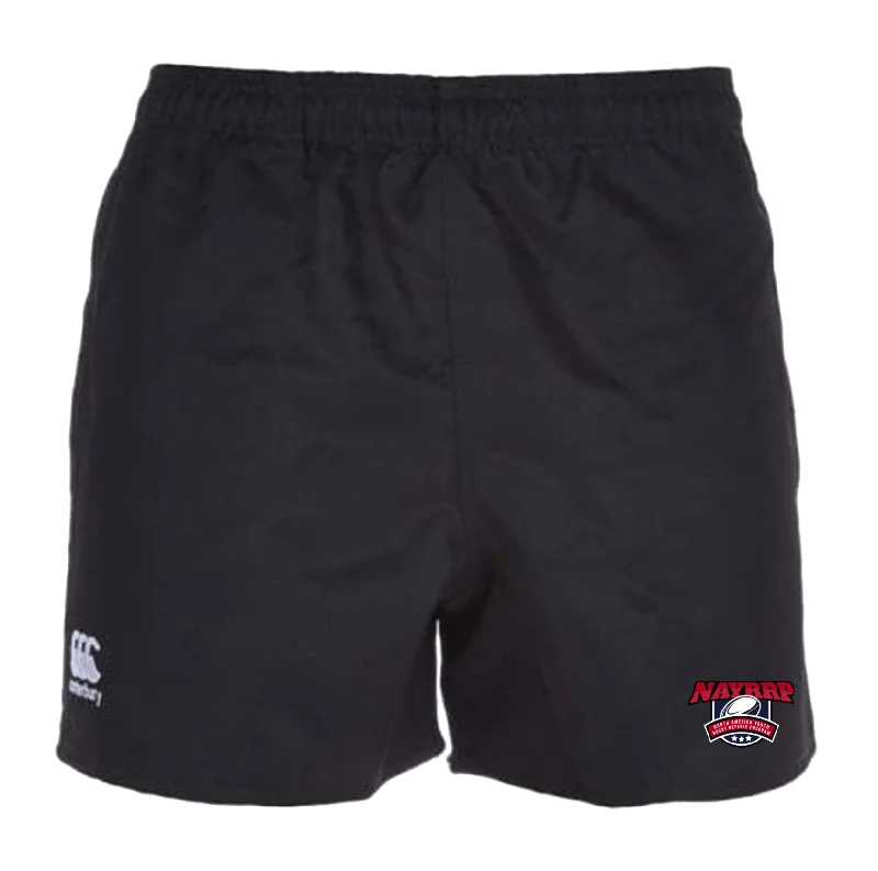 Camping hiking trail wide-NAYRRP Canterbury Black Professional Polyester Pocketed Rugby Shorts