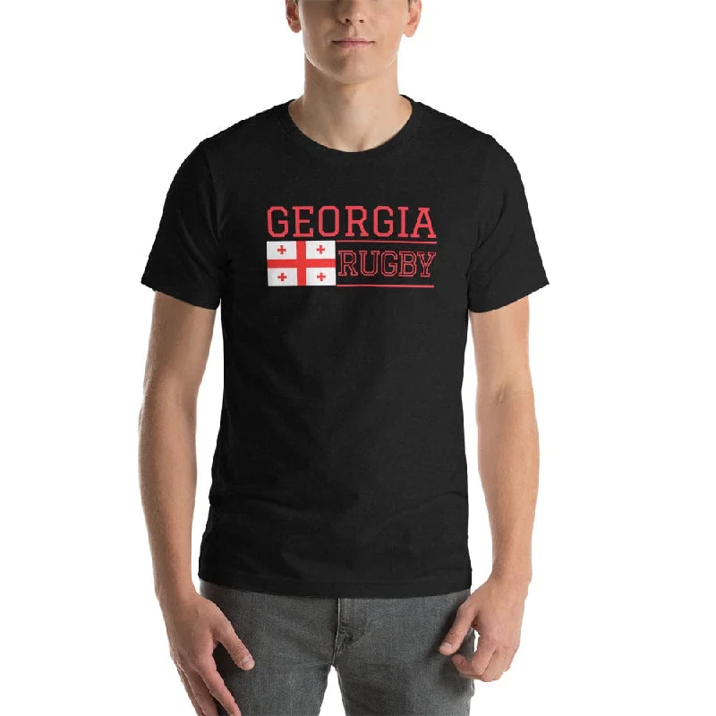 Camping hiking nature calm-Georgia Rugby Cotton T-Shirt