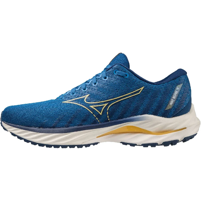 Camping hiking trail shocks-Mizuno Wave Inspire 19 Mens Running Shoes - Blue