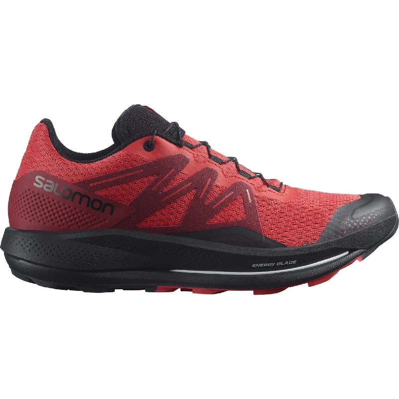 Camping hiking trail buzz-Salomon Pulsar Mens Trail Running Shoes - Red