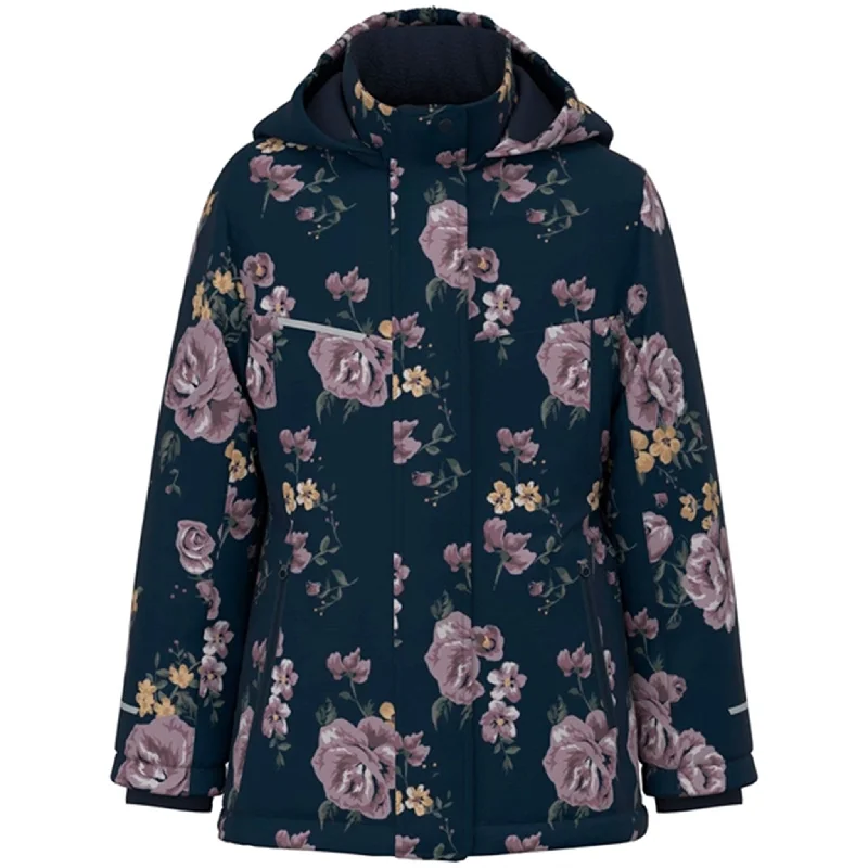 Camping hiking nature surge-Name it Dark Sapphire Snow Jacket Flower