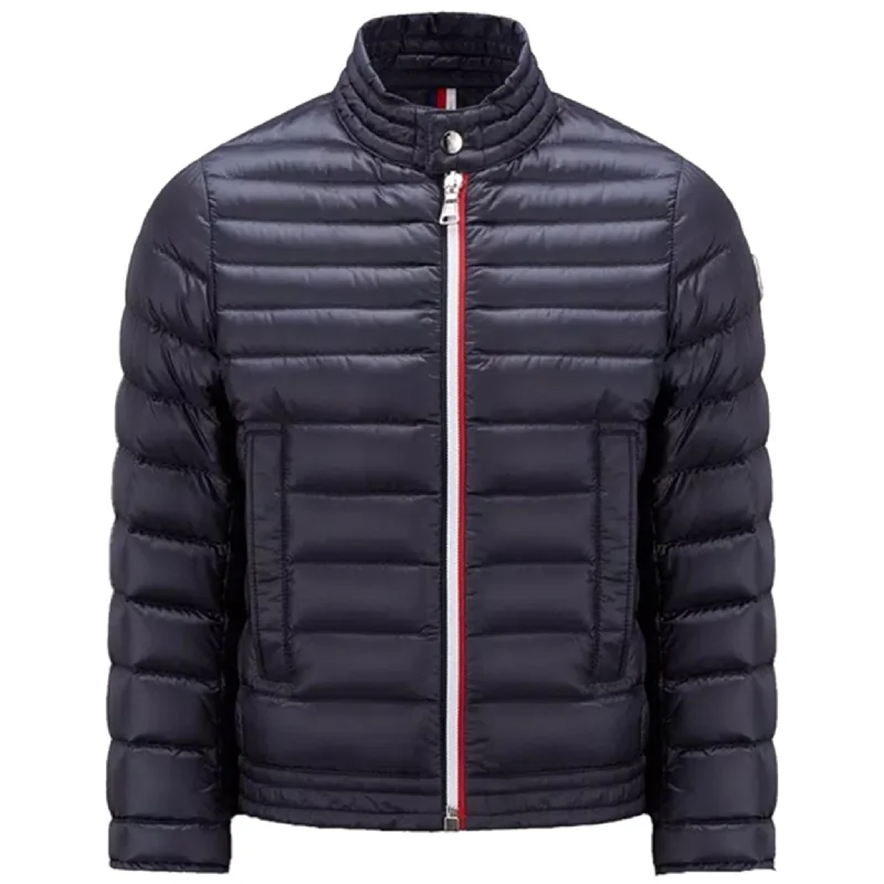 Camping hiking gear lift-Moncler Urzay Biker Down Jacket Navy