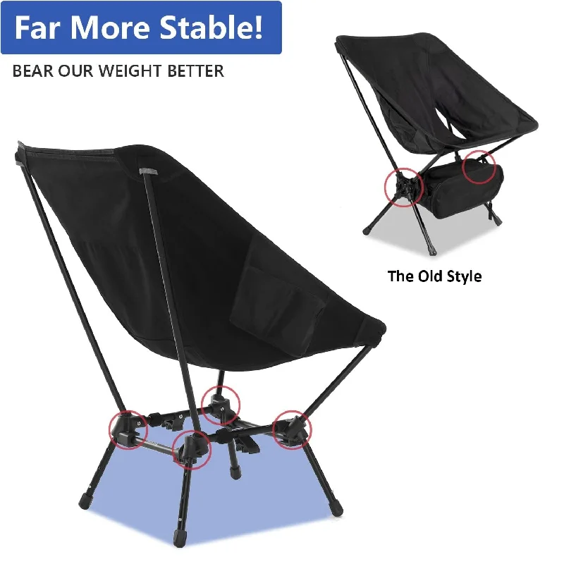 Camping hiking trail dart-LARIBON Outdoor Portable Heavy Duty Compact Camping Backpacking Folding Camp Chairs for Camping Hiking Gardening Travel