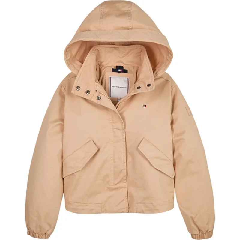 Camping hiking gear draw-Tommy Hilfiger Cotton Parka Jacket Trench