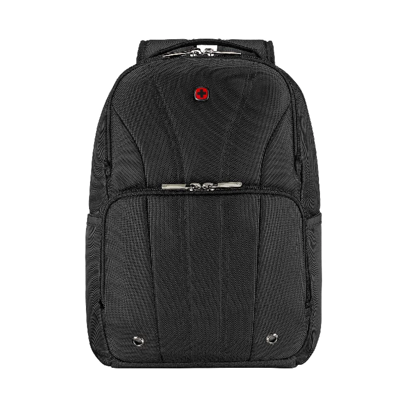 Camping hiking trail quests-Wenger, BC Mark, 12 - 14 Inch Laptop Backpack, 18 Liters Black Swiss Designed-Blend of Style and Function