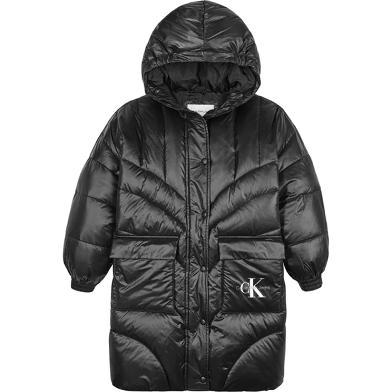 Camping hiking outdoor shine-Calvin Klein Oversized Duvet Padded Coat Ck Black