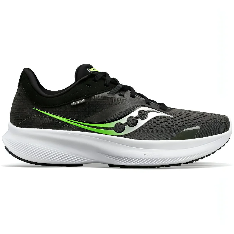 Camping hiking trail sharp-Saucony Ride 16 Mens Running Shoes - Black