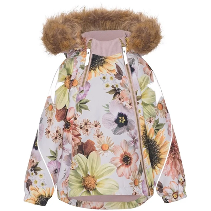 Camping hiking gear wave-Molo Retro Flowers Hopla Fur Jacket