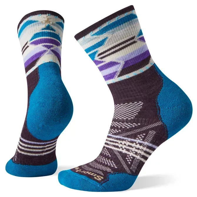 Camping hiking gear vibe-Smartwool Women's PhD® Outdoor Light Pattern Hiking Mid Crew Socks