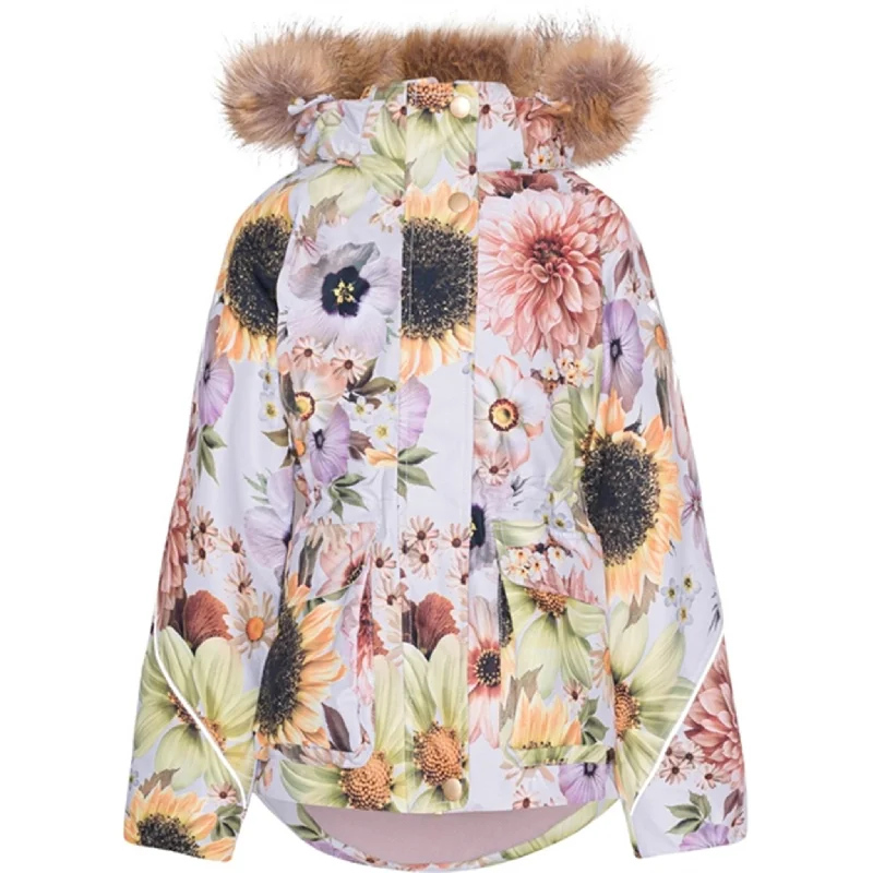 Camping hiking gear glow-Molo Retro Flowers Cathy Fur Jacket