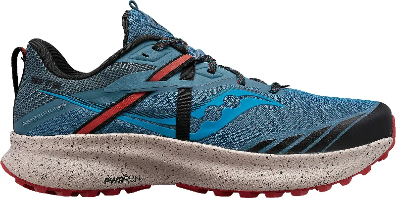 Camping hiking trail bend-Saucony Ride 15 TR Mens Trail Running Shoes - Blue