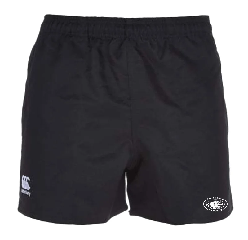 Camping hiking trail broad-Palm Beach Panthers Rugby Canterbury Black Professional Polyester Pocketed Rugby Shorts