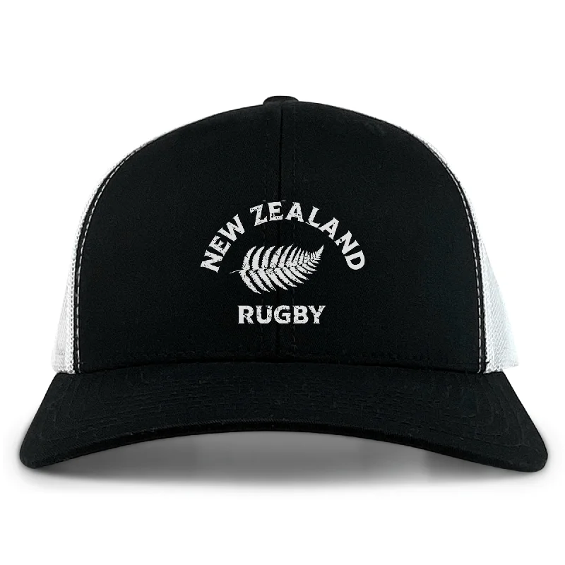 Camping hiking gear adds-Nations of Rugby New Zealand Retro Trucker Cap