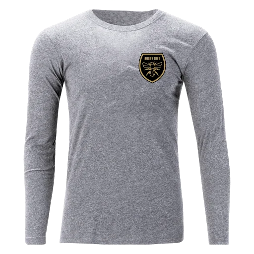 Camping hiking trail fix-Rugby Hive Grey LS Shirt