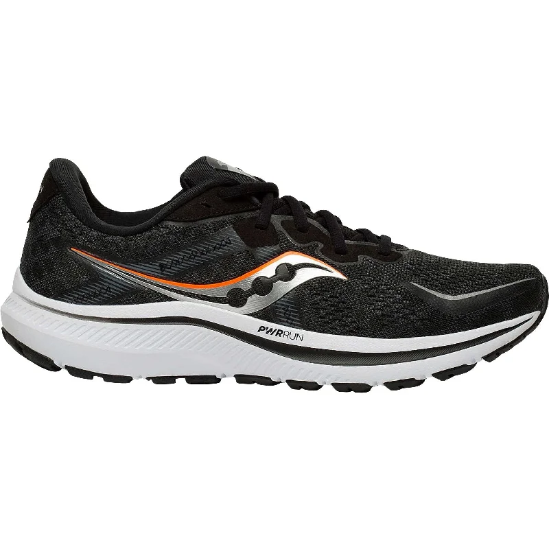 Camping hiking trail tie-Saucony Omni 20 WIDE FIT Mens Running Shoes - Black