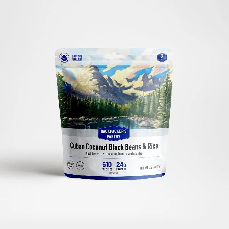 Camping hiking nature rush-Cuban Coconut Rice and Black Beans