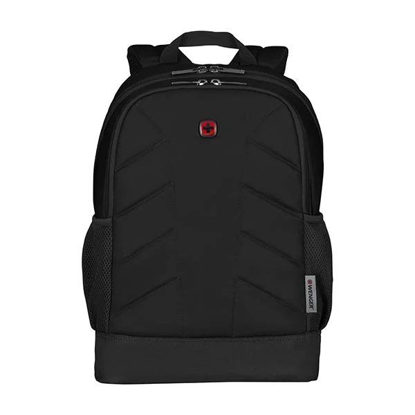 Camping hiking trail tide-Wenger Quadma ML 16" Laptop Backpack (22 Litres) Swiss designed-Black