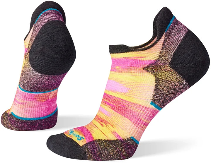 Camping hiking outdoor rush-Smartwool Run Targeted Cushion Brush Stroke Print Low Ankle Socks Women's