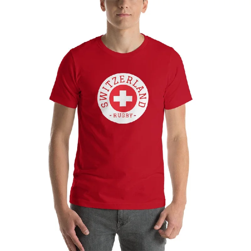 Camping hiking trail heart-Switzerland Rugby Cotton T-Shirt