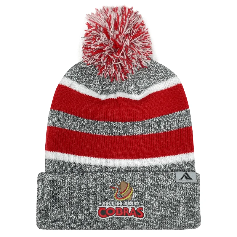 Camping hiking trail lure-Raleigh Cobras Rugby Knit Pom-Pom Beanie