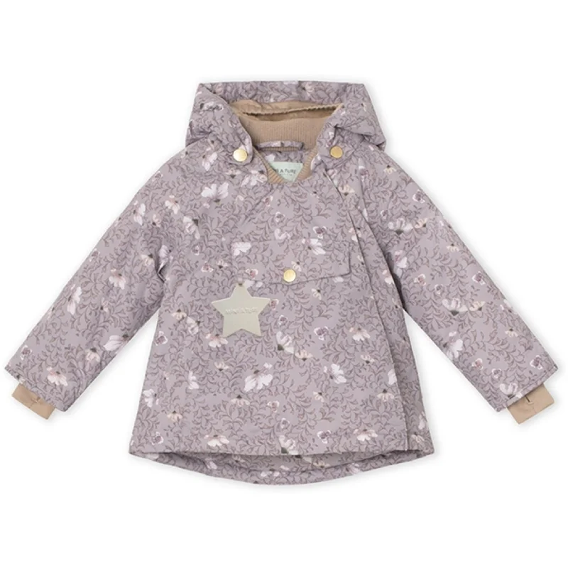 Camping hiking trail love-MINI A TURE Wang Fleece Printed Winter Jacket Autumn Flower Field