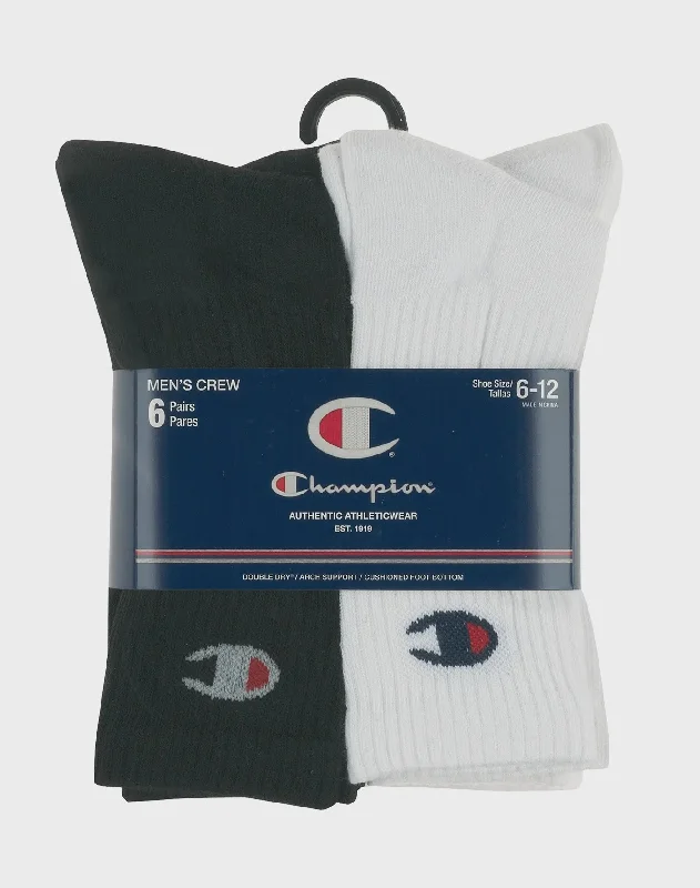 Camping hiking trail soft-Champion Crew Socks 6pk